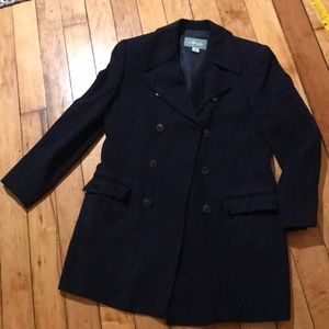 Camel hair navy trench